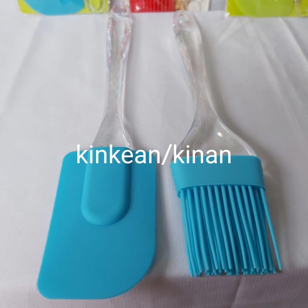 Spatula &amp; Kuas Karet Silikon Silicon 1 Set isi 2