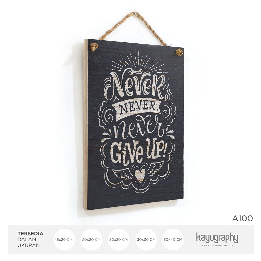 Poster Kayu Quote Hiasan Dinding Unik Wooden Vintage Kata Motivasi