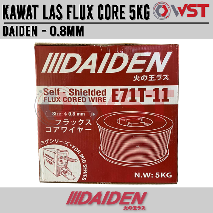 KAWAT LAS Flux Core 5kg 0.8MM DAIDEN E71T-11 / DAIDEN MIG 135 XL
