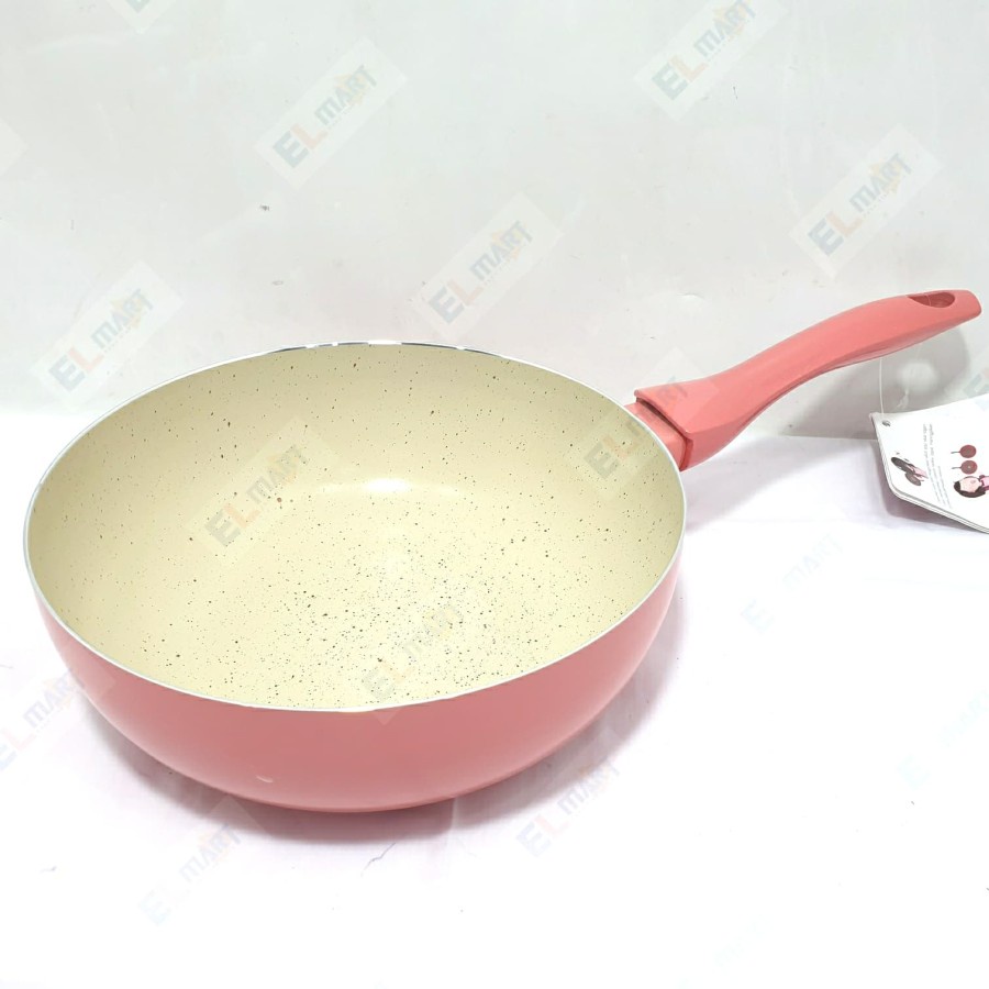 Deep frypan Wok Pan KIRIN 24cm Tenun Series wajan marble coating 24 cm original