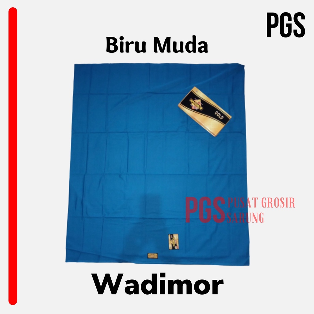SARUNG TENUN WADIMOR POLOS NON TUMPAL WARNA BIRU MUDA ORIGINAL PREMIUM PUSAT GROSIR SARUNG