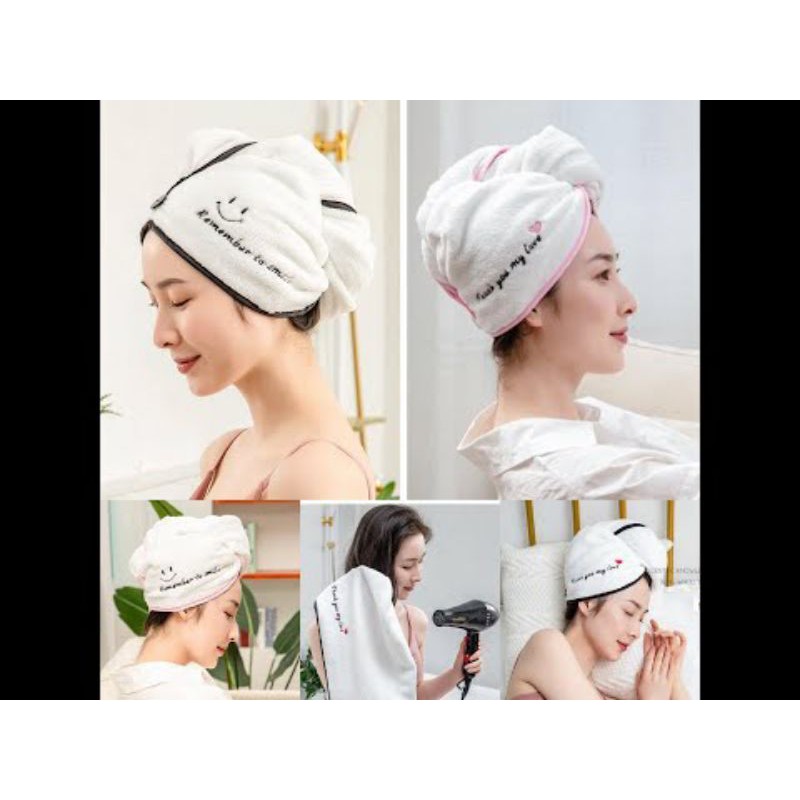 HANDUK TURBAN MICROFIBER - HANDUK KERAMAS CEPAT KERING MAGIC TOWEL RAPID DRY HAIR TURBAN