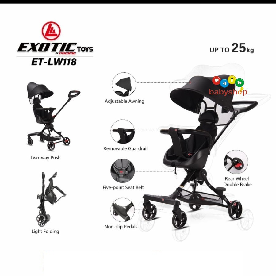 [B/S-EXLW118] Stroller Baby Exotic LW 118 - 2 Arah Bisa Hadap Depan Belakang