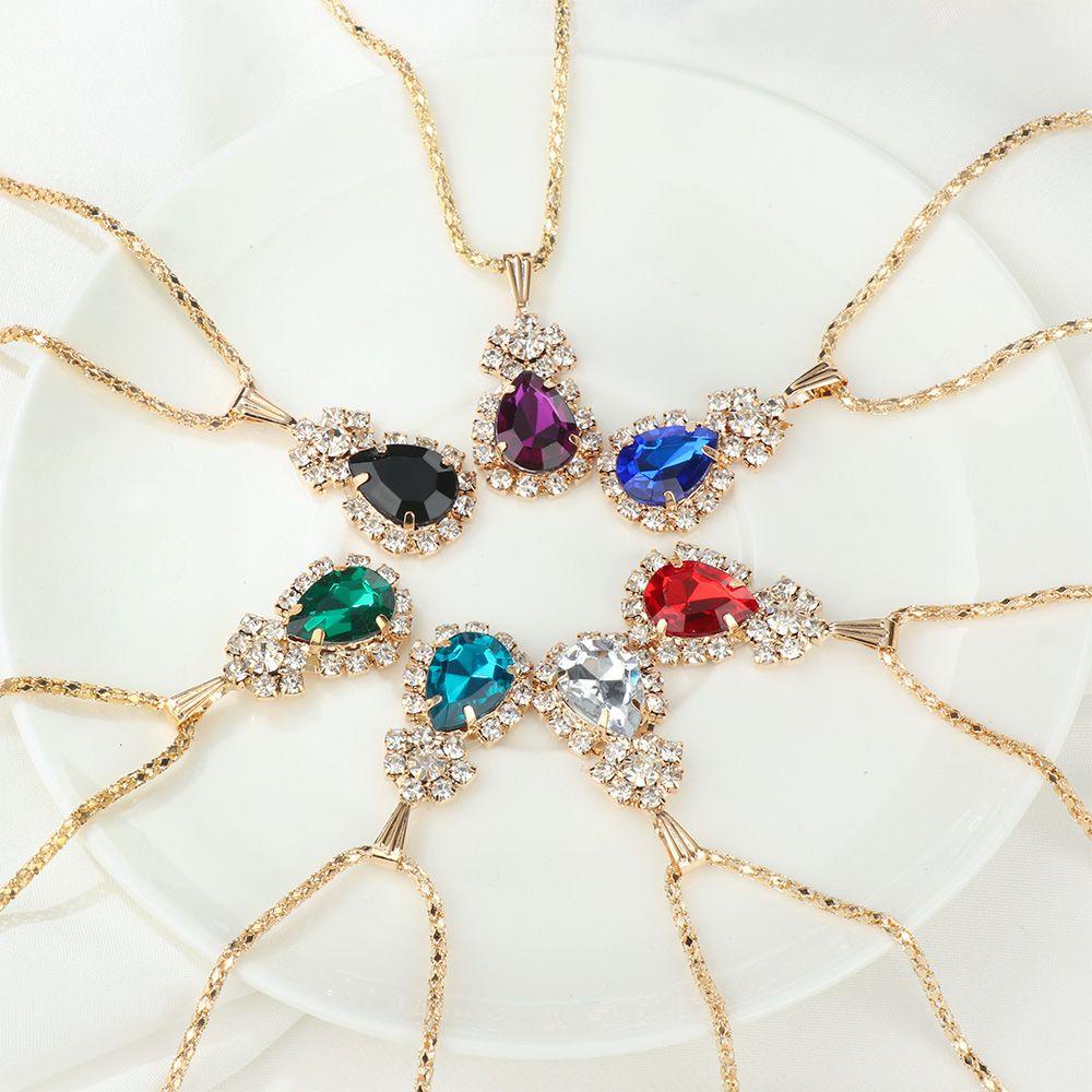 Preva Set Perhiasan Warna-Warni Hadiah Anting Pengantin Dekorasi Tiga Potong Cincin Kalung