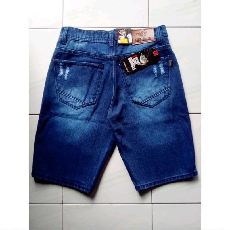 Celana pendek sobek pria / celana pendek denim pria/ celana pendek distro pria terbaru