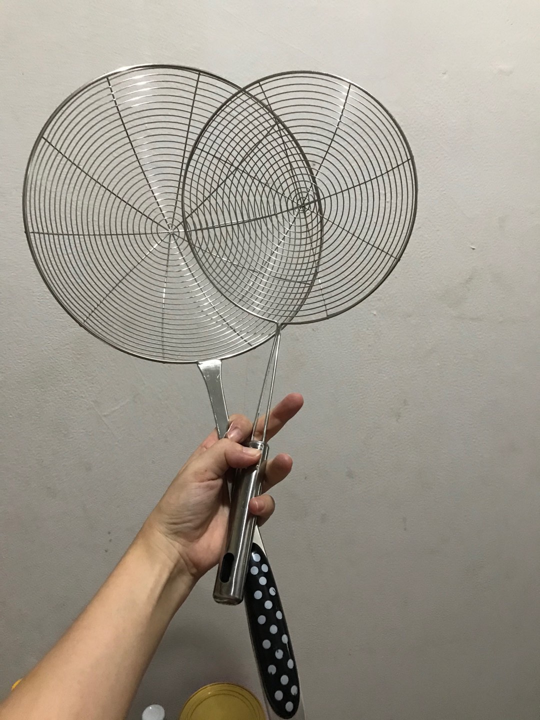 Saringan Minyak / Masak Penggorengan / Serok Jaring Mie / Serok Palabola Polkadot 18cm 22cm 24cm