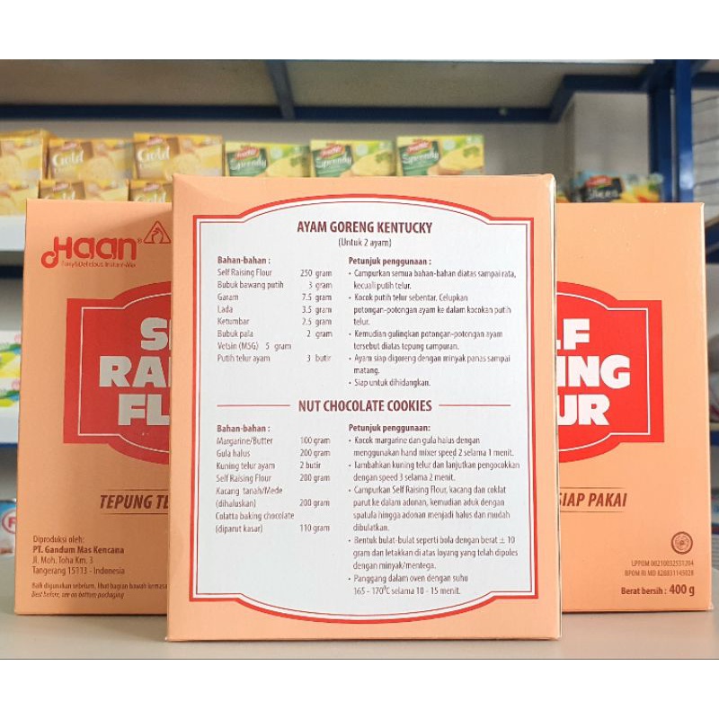 

HG Haan Self Raising Flour 400Gr / Tepung Self Raising Haan 400Gr