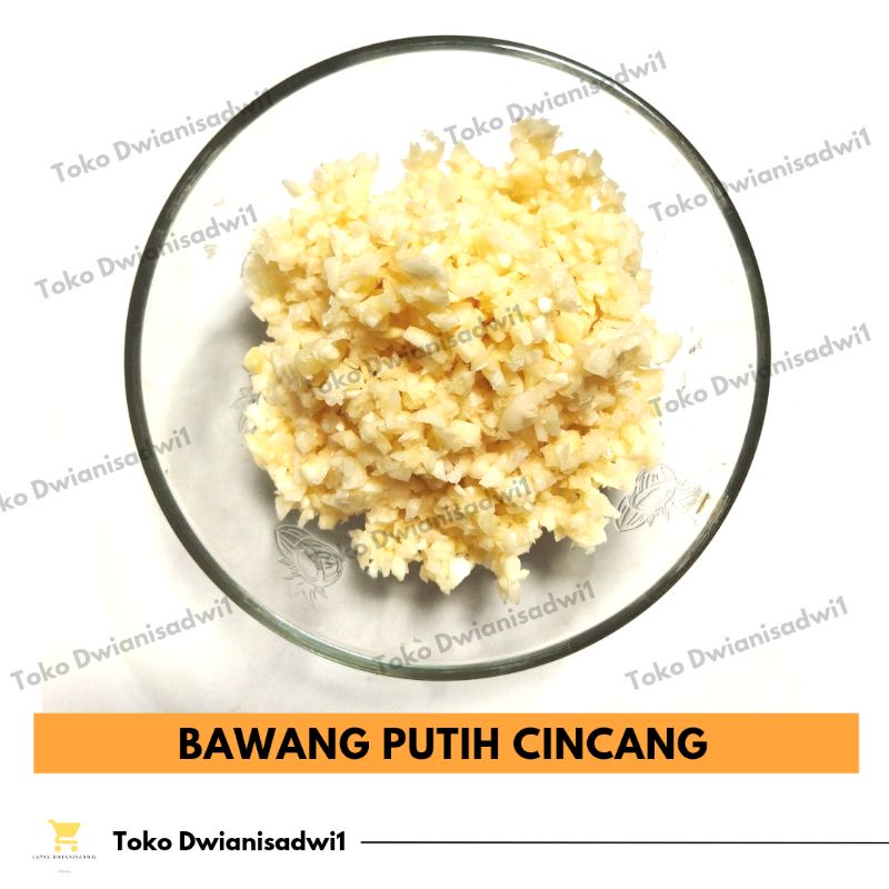 

Bawang Putih Cincang Kemasan Plastik (via ojol)