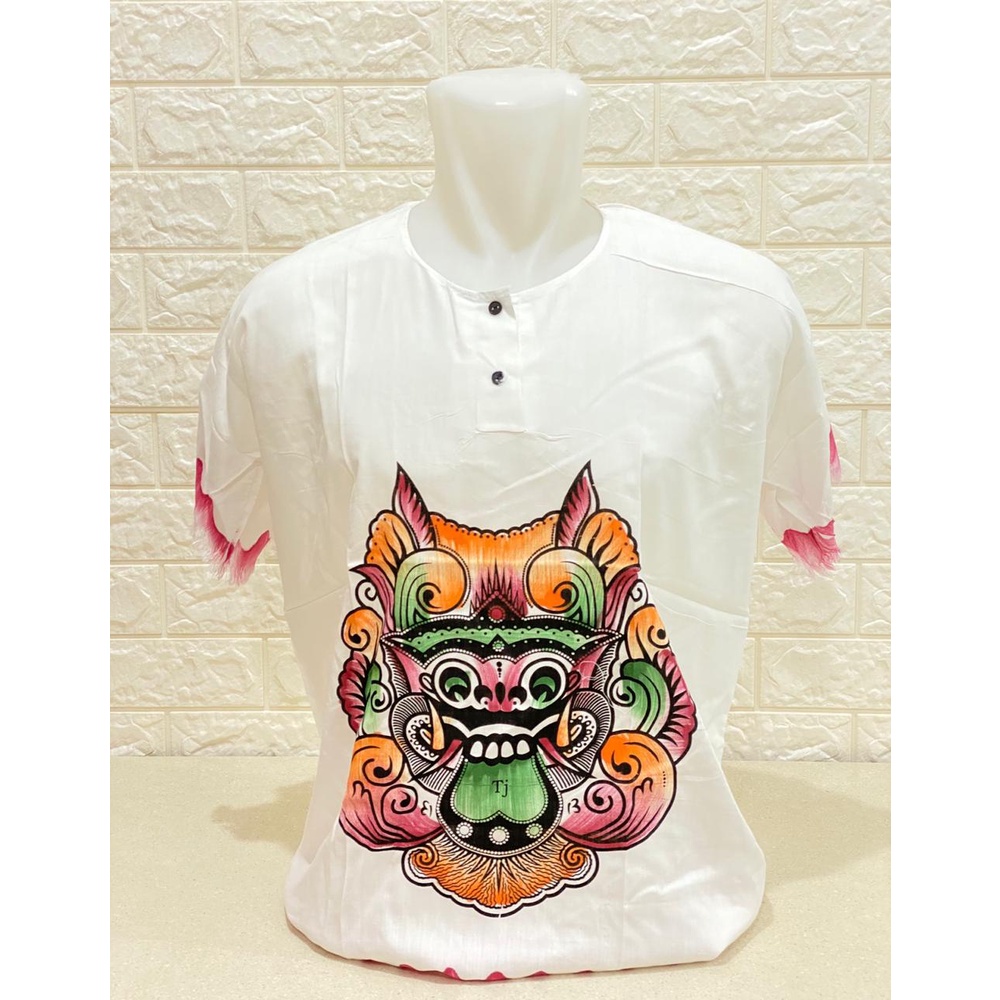 BAJU BALI BARONG DASAR PUTIH LIST ALL SIZE REAL PICT!!!