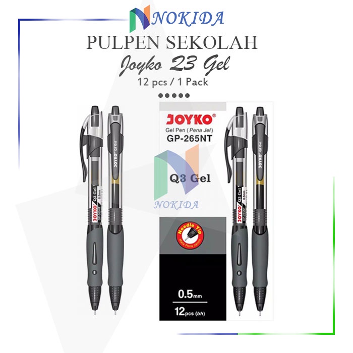 

Nokida Pulpen Q3 Gel Joyko GP-265NT/12 pcs / Ballpoint Pena Pen 0.5 mm/1 Pack