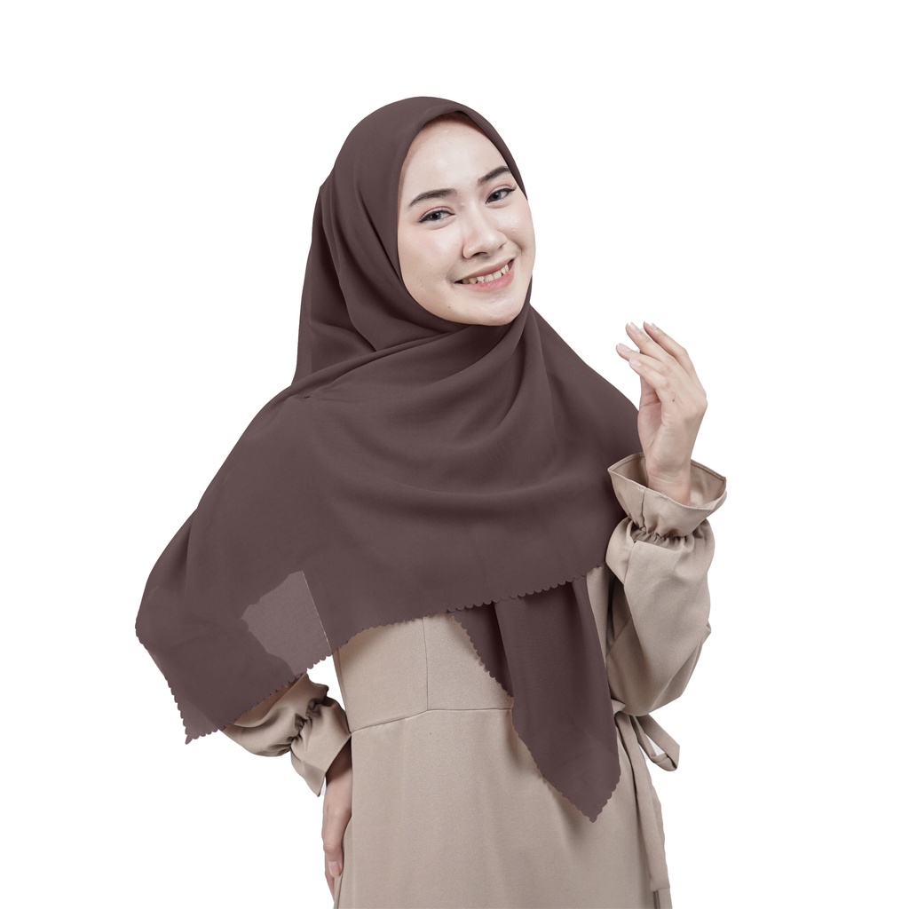 Hijab Segiempat Laser cut-Coffee