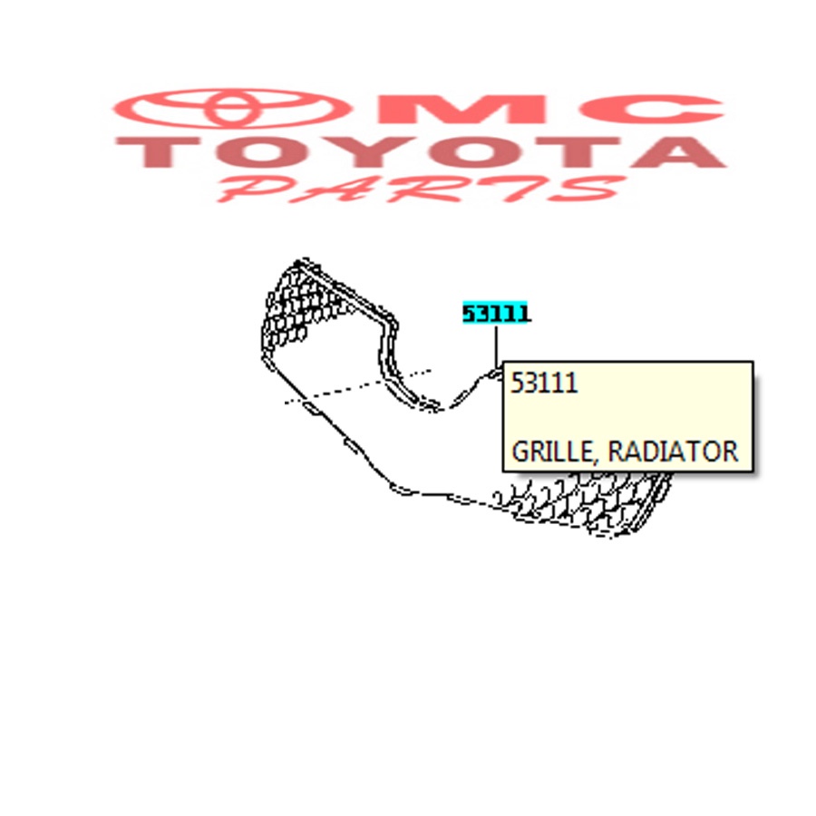 Grille / Grill Radiator Atas Toyota Yaris 53111-0D160