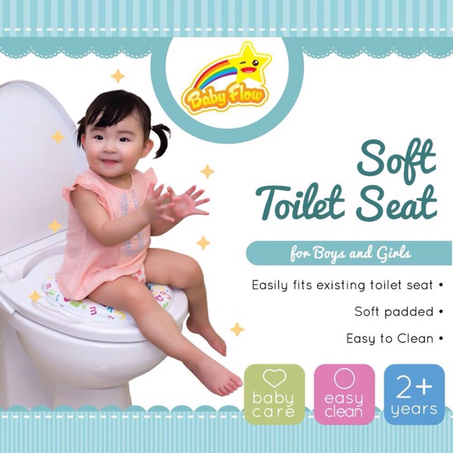 FL059 BABY FLOW SOFT POTTY TOILET SEAT RING CLOSET WITH HANDLE Alas Dudukan Portable Training Anak