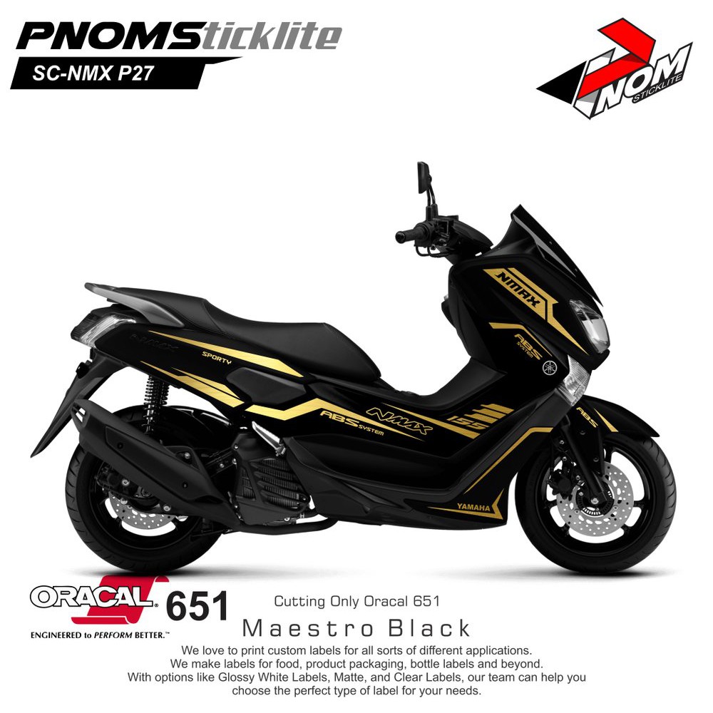 Striping Cutting Sticker Nmax Hitam Gold Stiker Nmax Hitam