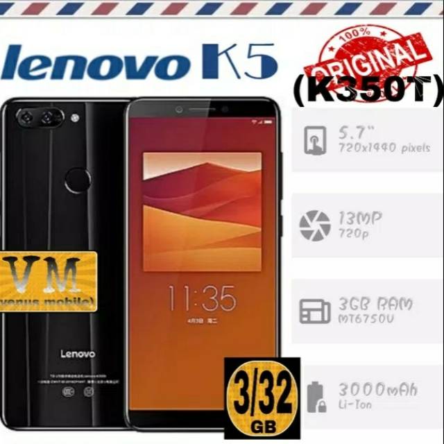 New Lenovo K5 K350t Ram 3gb Memory 32gb Bukan K5 Play Hitam Shopee Indonesia