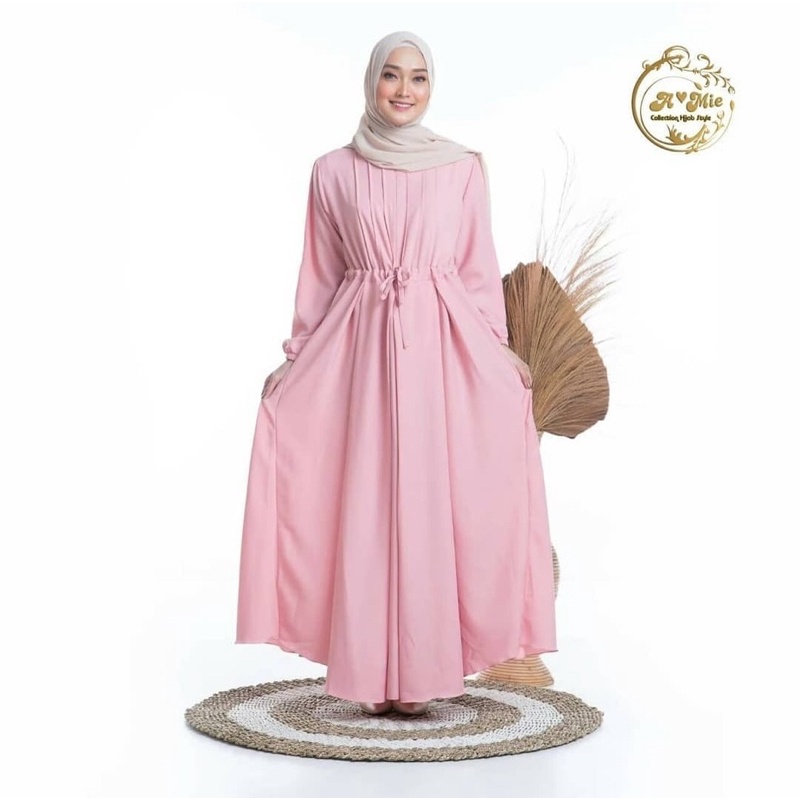 (DBY) GAMIS AMIELA REMPEL KERUT DAILY BUSUI DRESS MOSCREPE PREMIUM