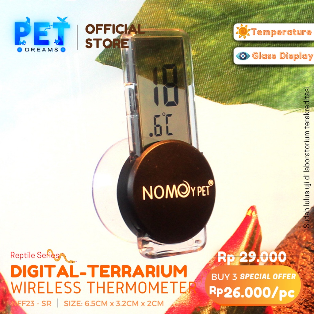 PROMO DIGITAL THERMOMETER PENGUKUR SUHU KANDANG REPTIL SULCATA KURA TORTO NOMOY - NFF23