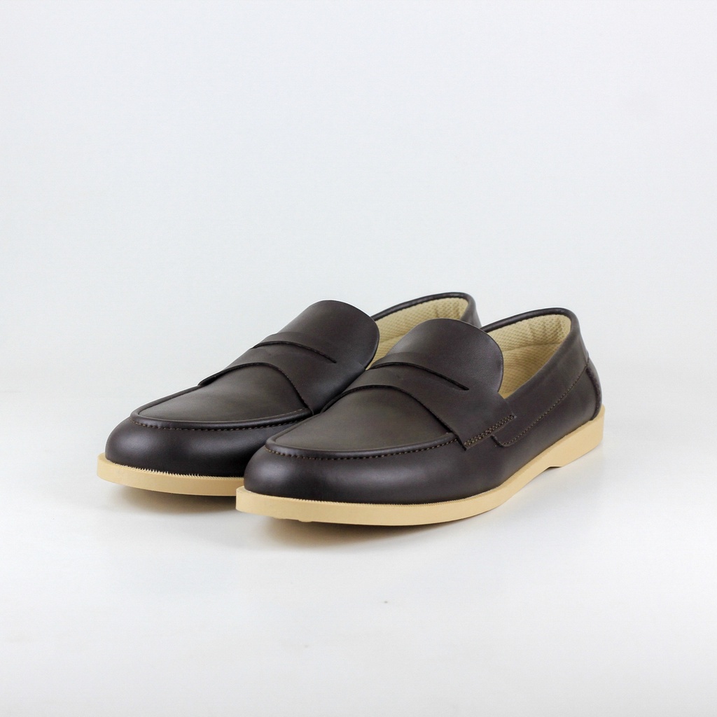 ELVRA Footwear - Sepatu Pria Slip On Kasual Casual Loafer Loafers Kulit - New Flow Cream Series