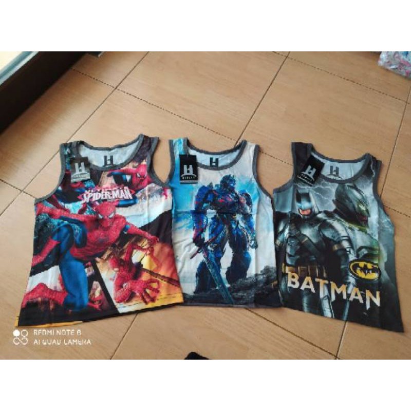 Kaos singlet anak Thai 3D karakter size 4 -  14