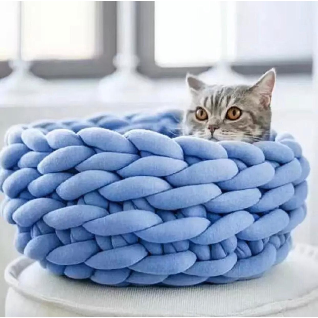 Super Thick Chunky Cotton Tube Yarn DIY Bulky Blanket Hand Knitting Spin Yarn | Bantal Selimut