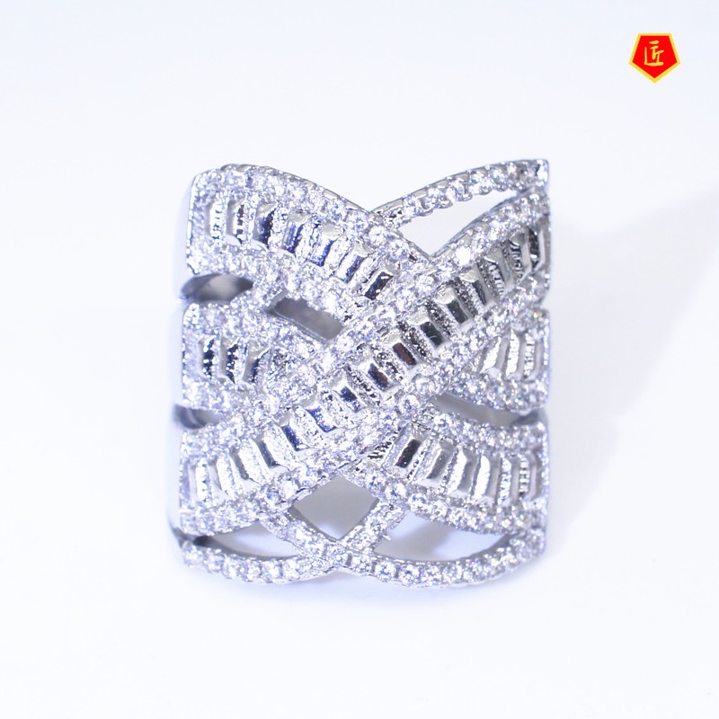 [Ready Stock]Multi-Layer Winding Full Diamond Ring Women's Fashion Luxury