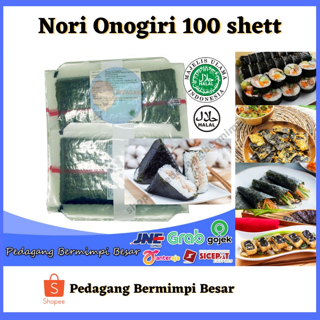 Triangle Onigiri Sushi Nori 100 Sheet Halal MUI | Nori Onigiri