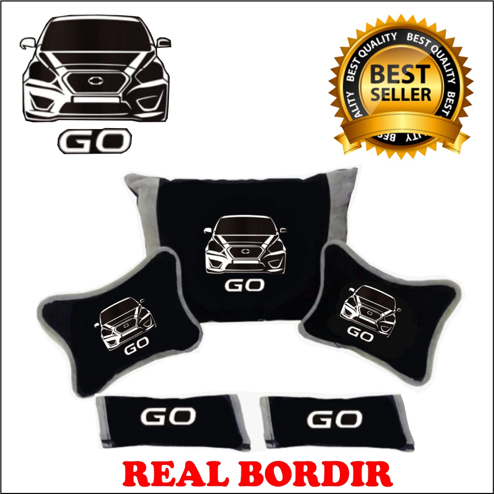 BANTAL MOBIL DATSUN GO BORDIR SILUET MOBIL AKSESORIS INTERIOR MOBIL