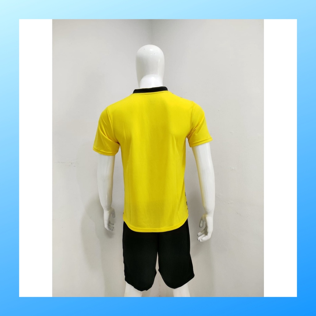 Kaos badminton pria jersey bulutangkis baju dan celana setelan wanita dewasa t-shirt outfit seragam jarsey kostum olahraga pakaian apparel sport jersy bulu tangkis casual jersi print thomas uber sudirman cup suit Y168 kuning polos