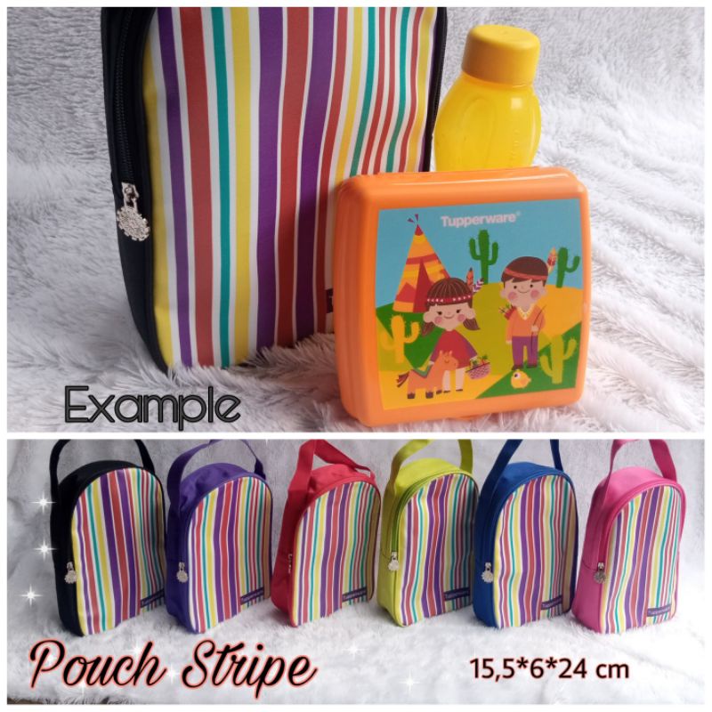 Stripe Wallet Tupperware / Tas kosmetik  ( Resleting  Bunga Es Tupperware )