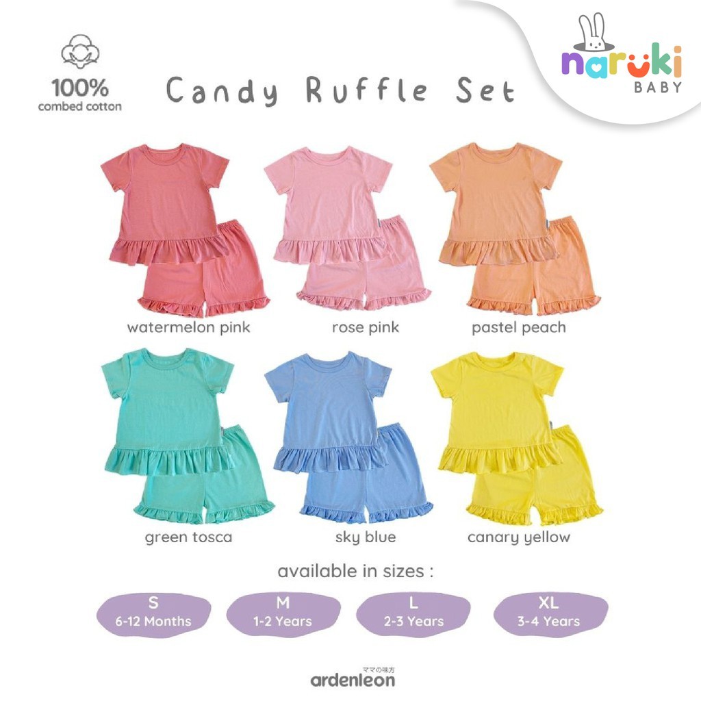 Ardenleon Candy Ruffle Set Girl Arden Leon Baju Setelan Anak Perempuan