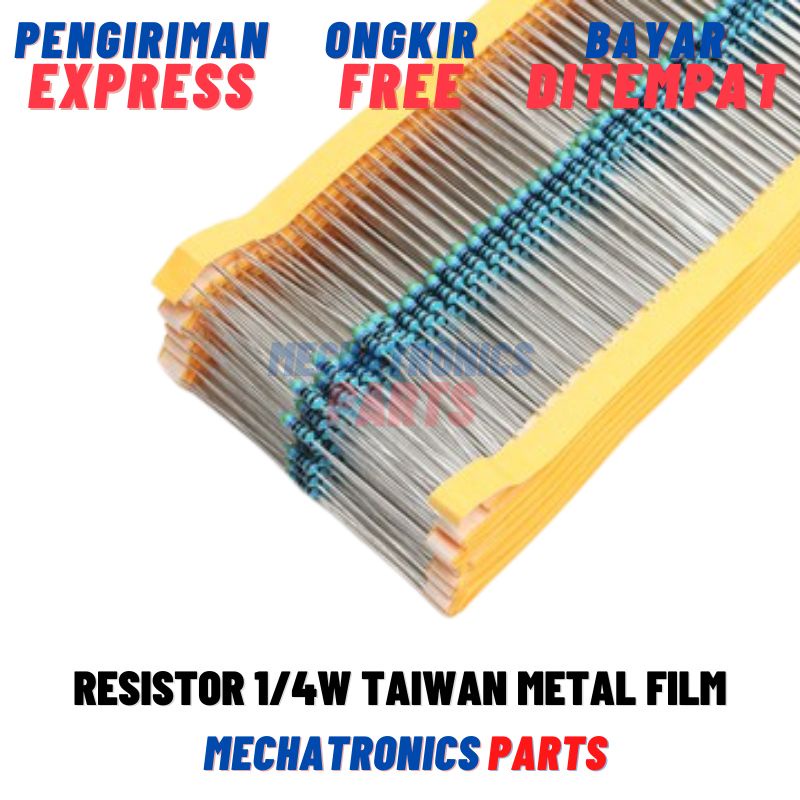 5 Buah Resistor 1/4w 0.25w 1% Taiwan Metal Film