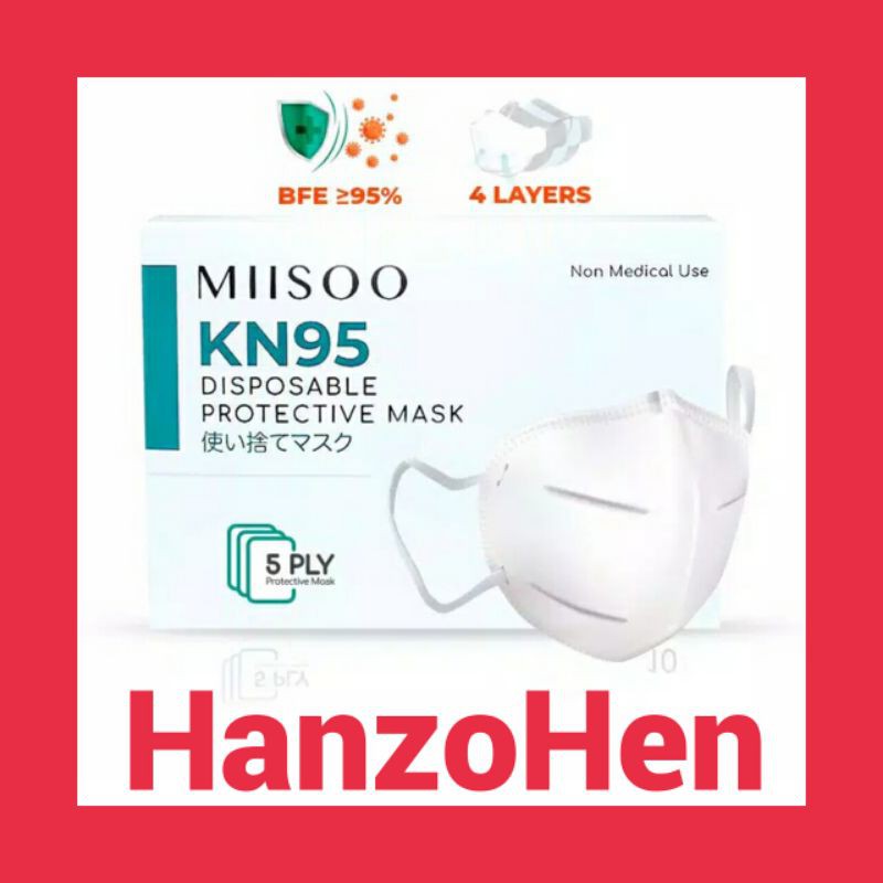 Masker Miisoo 5 Ply | Masker KN95 5 Ply | Disposable Mask Miisoo 5 Ply