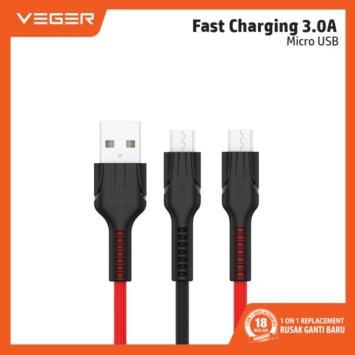 Kabel Veger Vp-14 Micro QC Fast Charging