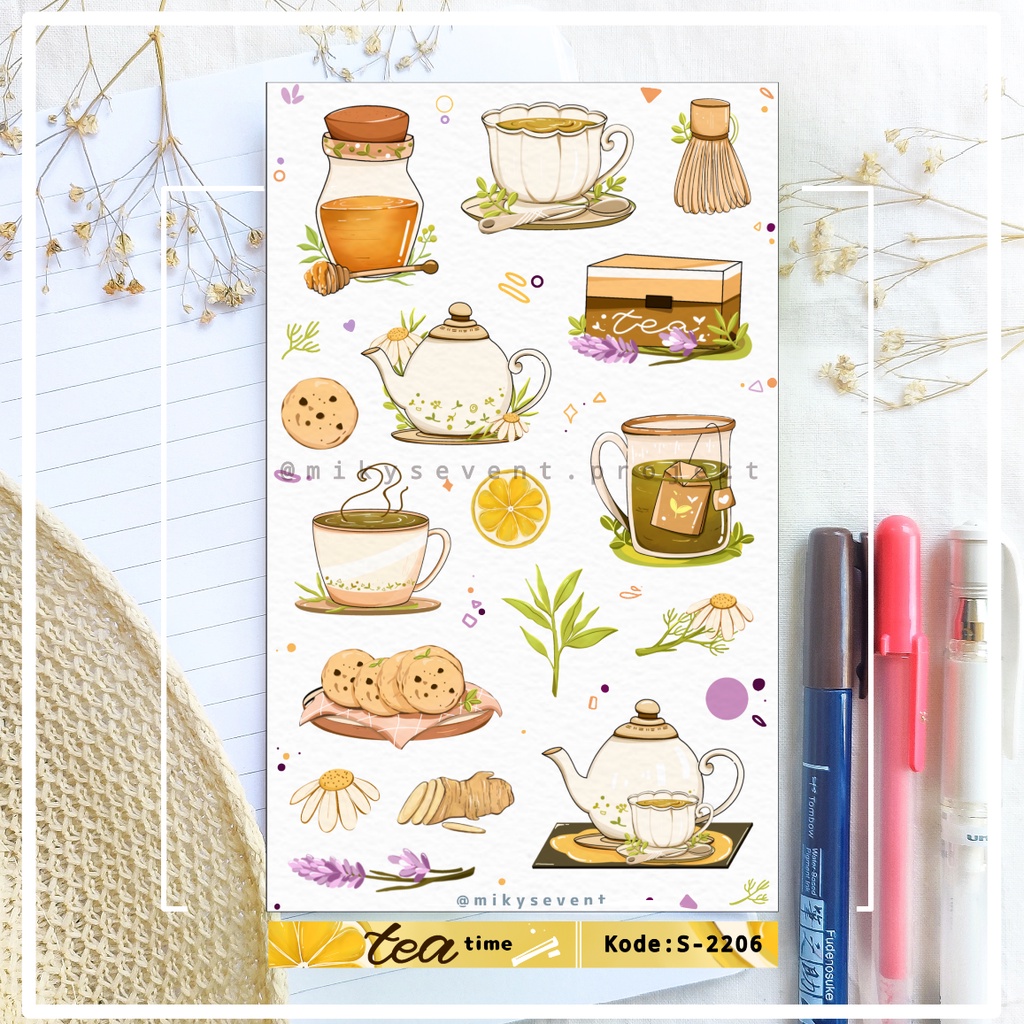 

Coffe and Tea Time Sticker Sheet/ Journaling/ Planner/ Bullet Journal/ Decor