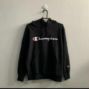 Hoodie Champion BLACK script ORI