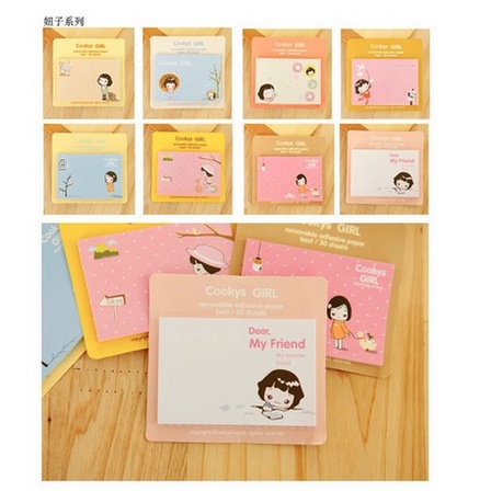 MEMO KARAKTER LUCU & UNIK NOTEBOOK CATATAN MEMO KARAKTER-MEMO COOKIE GIRL