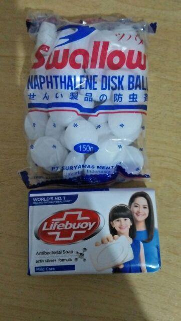Swallow Kamper Napthalene Disk Ball Putih 150 Gram