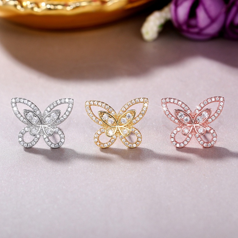 Fashion Women's Butterfly Stud Earrings Piercing Stylish Accessories Party Daily Wear Girls Earrings Fancy Gift Jewelry