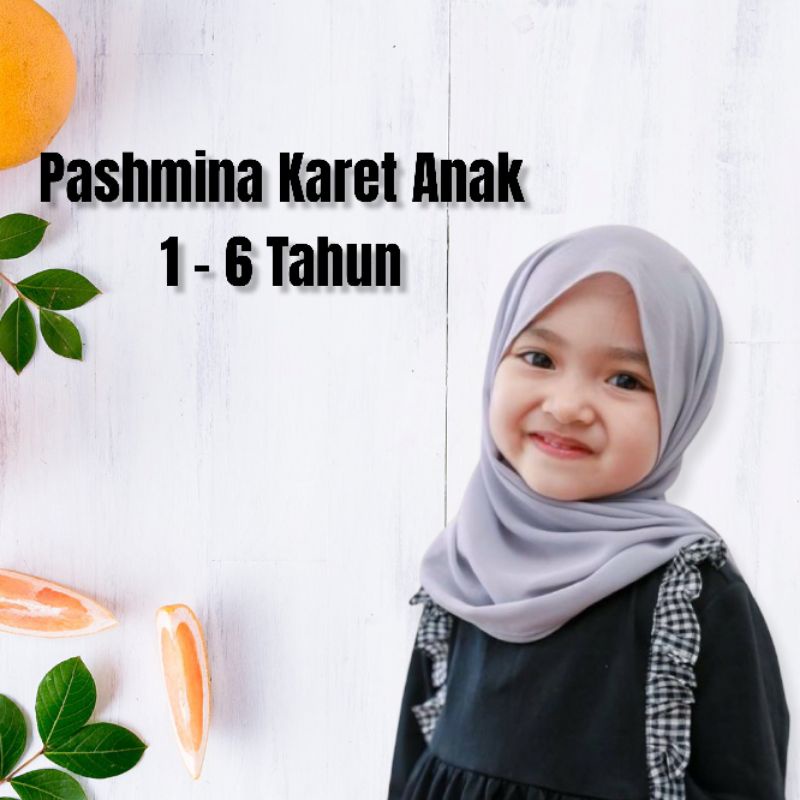 *COD* JILBAB/ HIJAB/ KERUDUNG ANAK PEREMPUAN Pashmina Karet Usia 1-6 Tahun