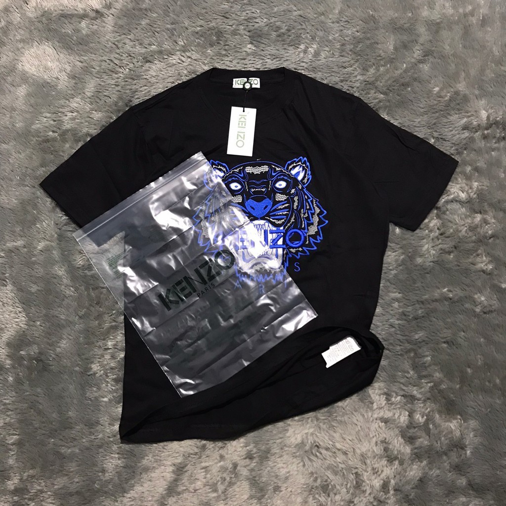 KAOS TSHIRT KENZO EMBROIDERED TIGER BLUE HIGH MIRROR QUALITY TERLARIS