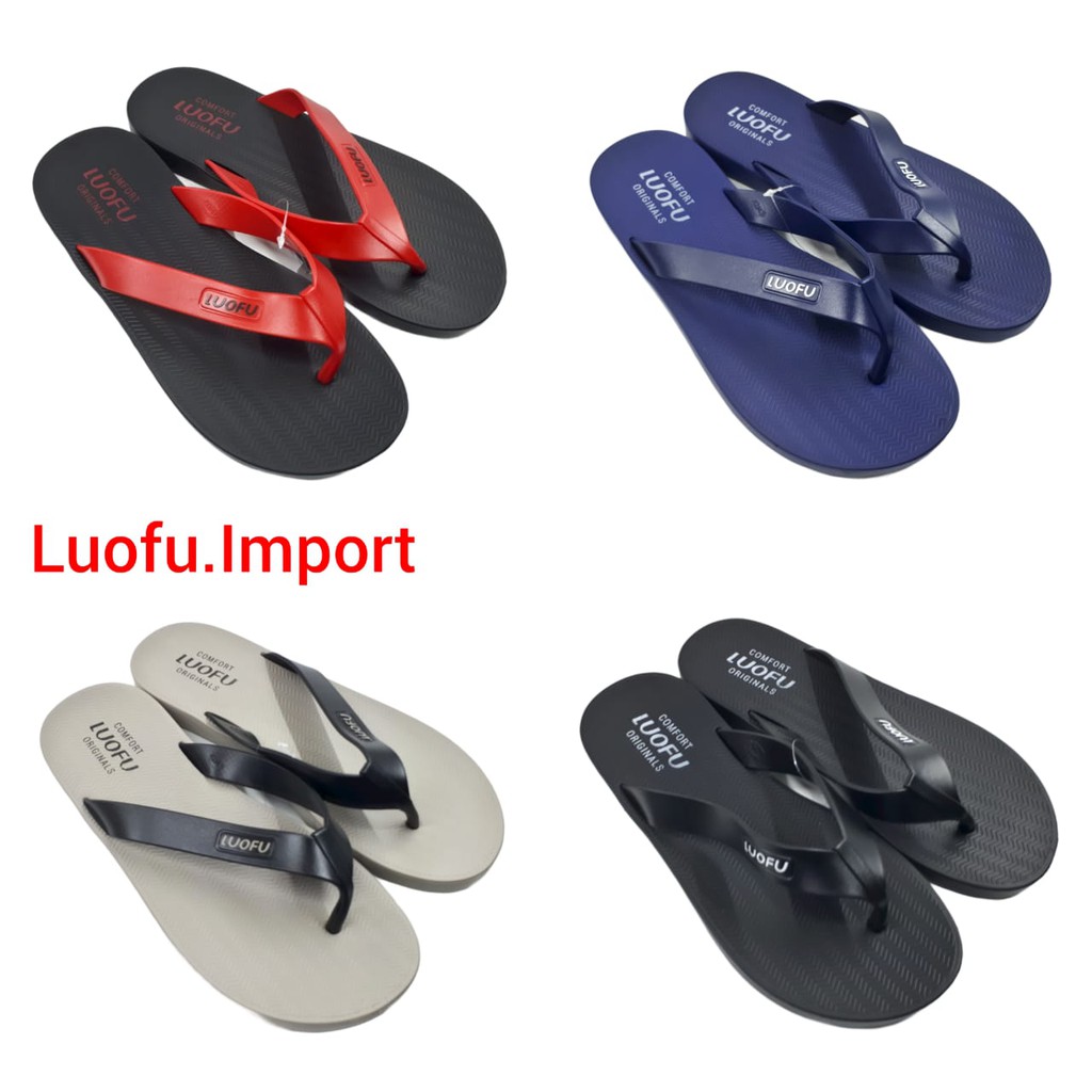 COD Luofu E-6192 RG Size 40 - 44 Sandal Jepit Terbaru Import Pria Berkualitas Sendal Karet Jelly Ori