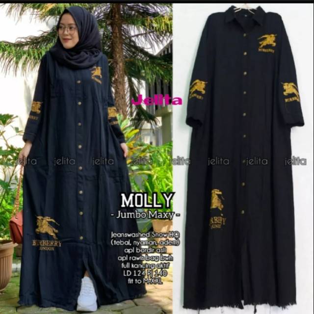 Gamis Jeans Molly Jumbo Maxy LD 130