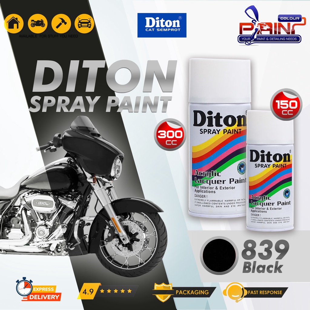 Diton Cat Semprot/Pylox/Samurai Motor/Helm/Gundam 150cc - 839 Black