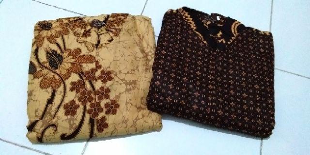 Gamis Batik Parang Sogan Size Standar Dan Jumbo Resleting Depan Bahan Katun Mataram Primisima