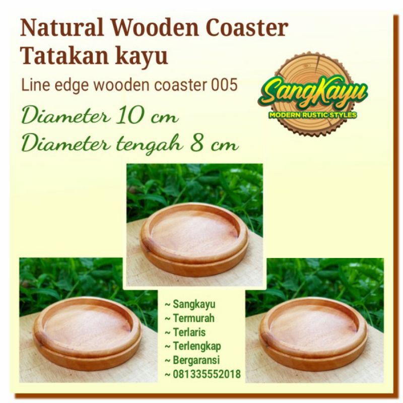 Wooden Coasters 10Cm Tatakan kayu Tatakan gelas kopi Tatakan cangkir 5