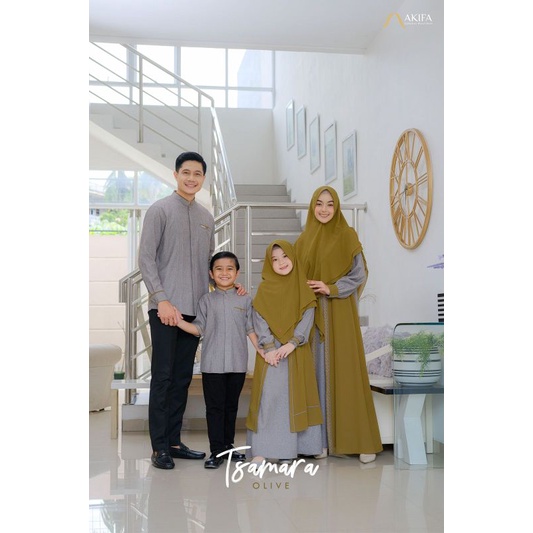 [Zazy Shop] Gamis Mom Tsamara Eid Series by Akifa Warna OLIVE