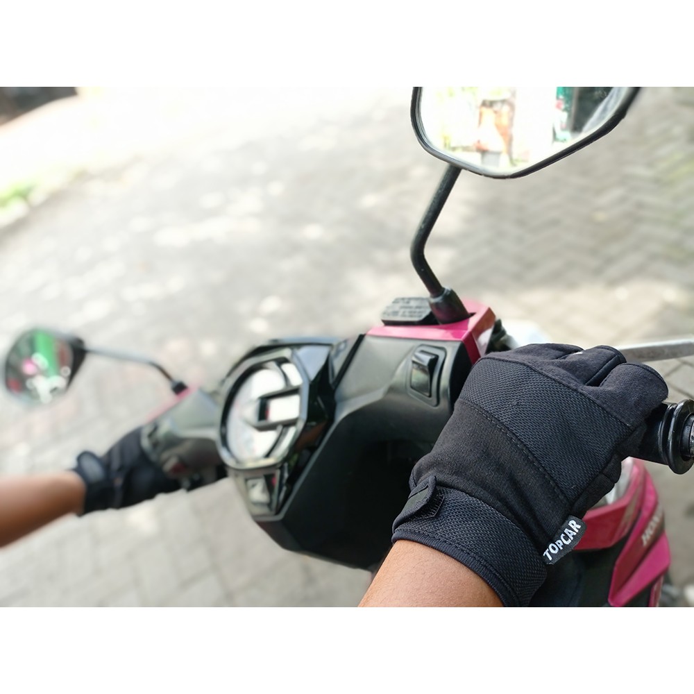 Sarung Tangan Motor Kain Emen Half