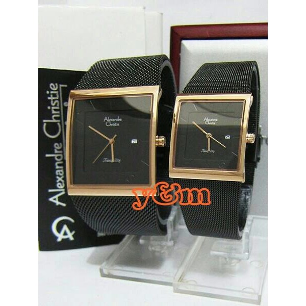 ORIGINAL ALEXANDRE CHRISTIE AC 8333 COUPLE BLACK RISEGOLD