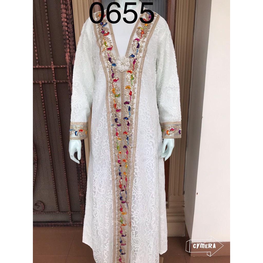 GAMIS BRUKAT FULL DEPAN BELAKANG/GAMIS BRUKAT SYARI INDIA/GAMIS BRUKAT PREMIUM/GAMIS BRUKAT PUTIH/MA