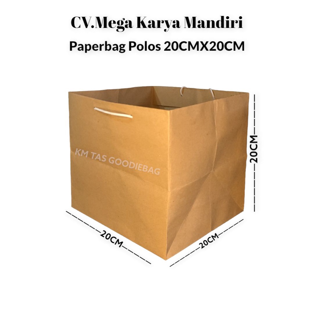 

paperbag kotak 20x20 polos/pcs grosir!